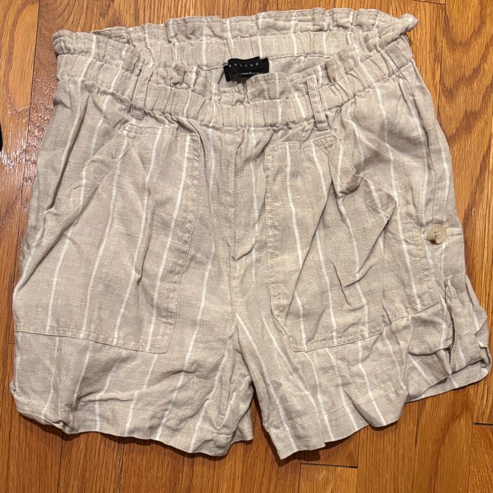 Sanctuary Beige Striped linen Shorts